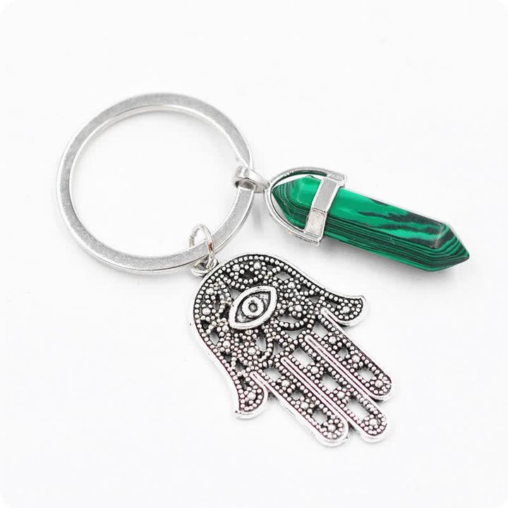 Llavero de cristal con la mano de Fátima inspiradora de Olivenorma