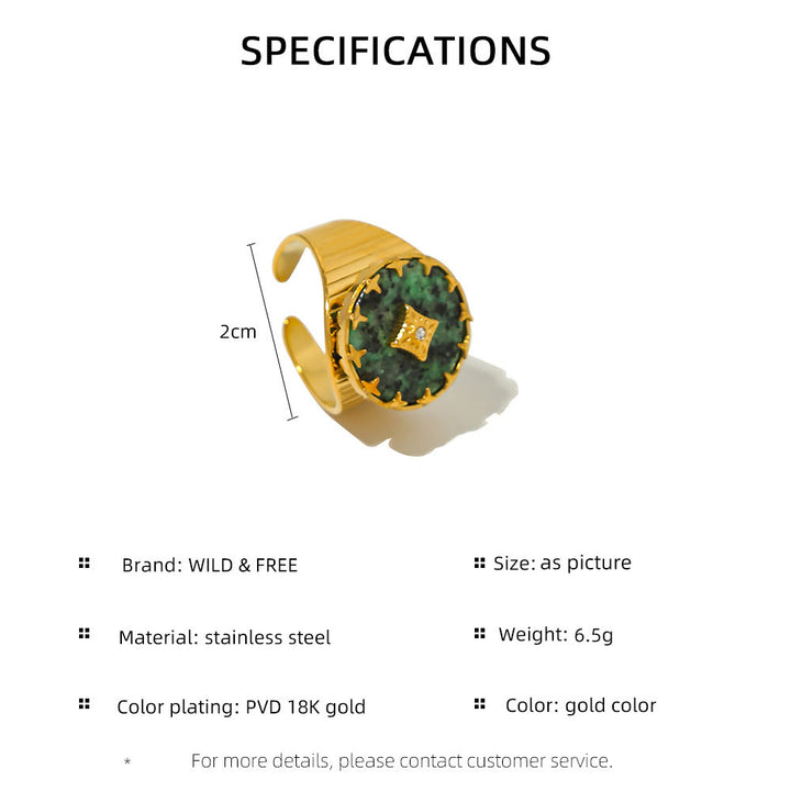 Anillo ajustable con turquesa africana de Olivenorma