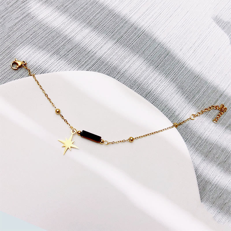 Pendientes, collar y pulsera con colgante de estrella de ojo de tigre natural de Olivenorma