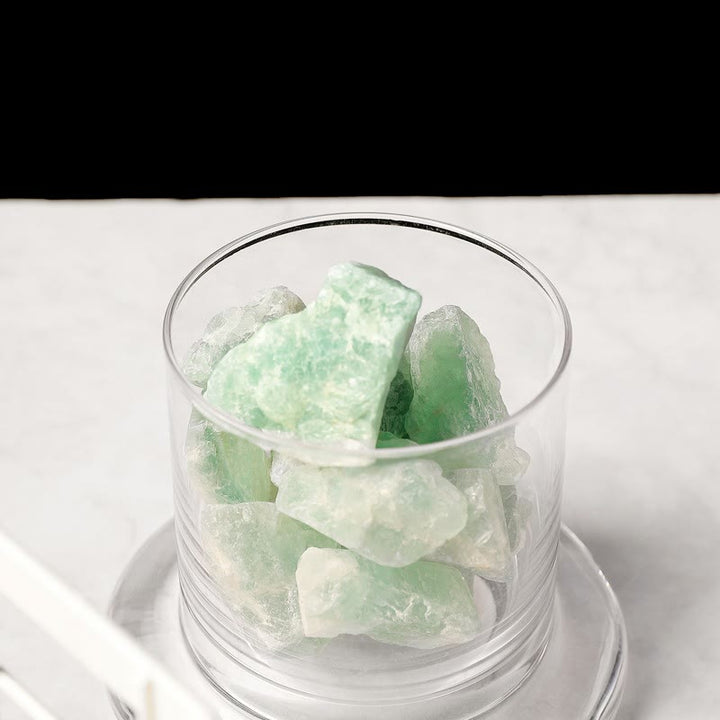 Lámpara de aromaterapia de cristal transparente sin llama con difusor de piedra Olivenorma