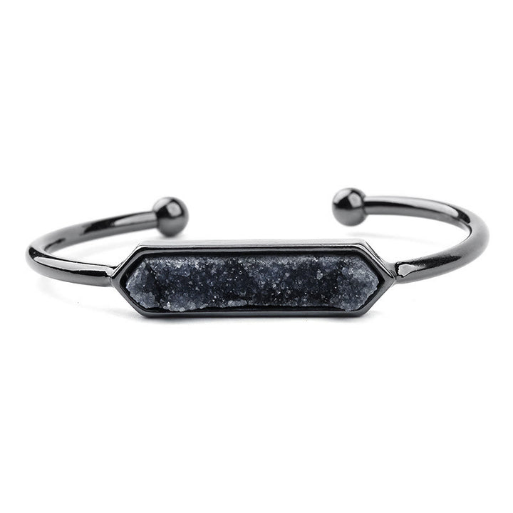 Pulsera de cobre y metal con cristales naturales de Olivenorma