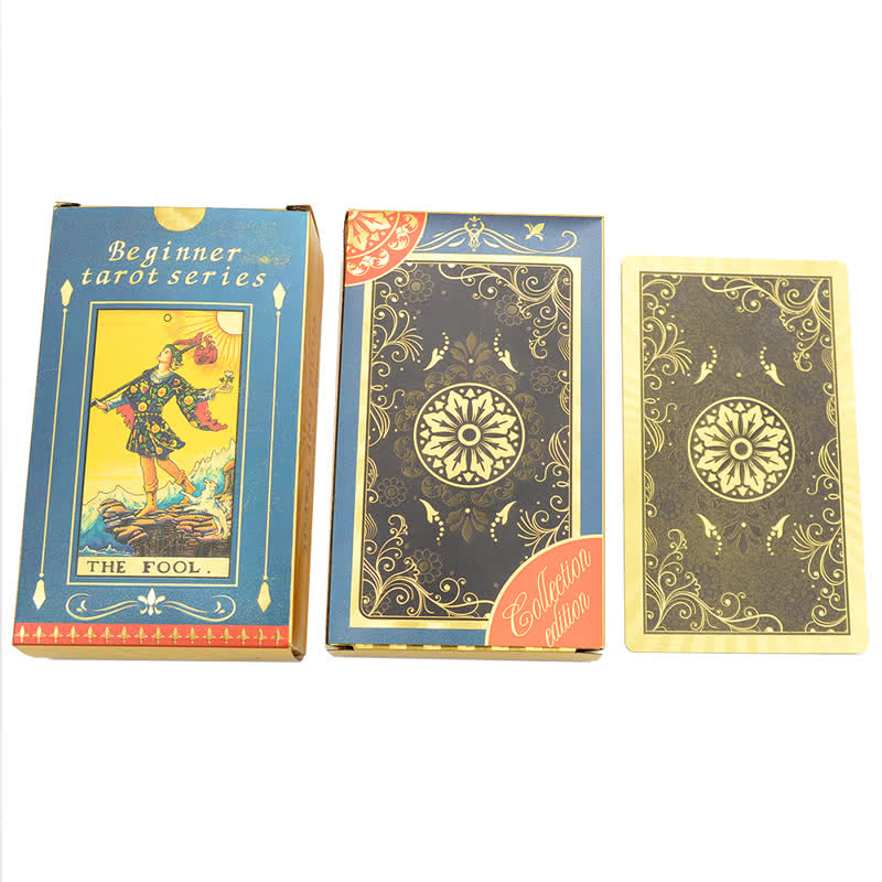 Carta del tarot delicada con lámina dorada de Olivenorma