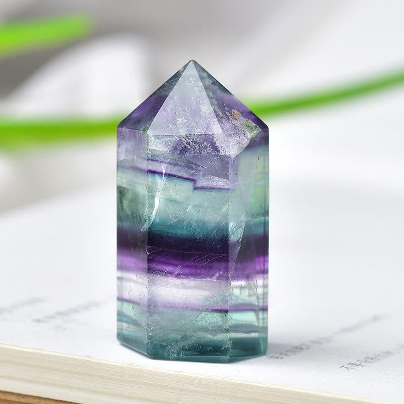 Varitas de cristal de fluorita arcoíris con forma de pico de Olivenorma
