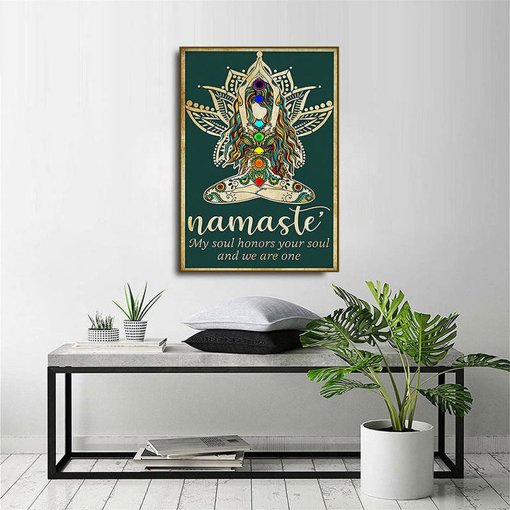 Símbolo de loto de yoga chakra Olivenorma Póster