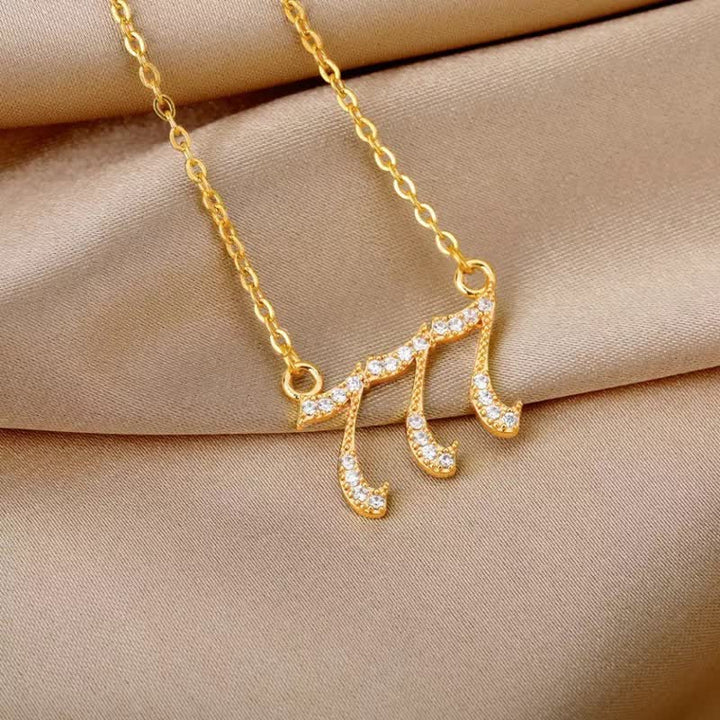 Collar con número de ángel y circonita de Olivenorma