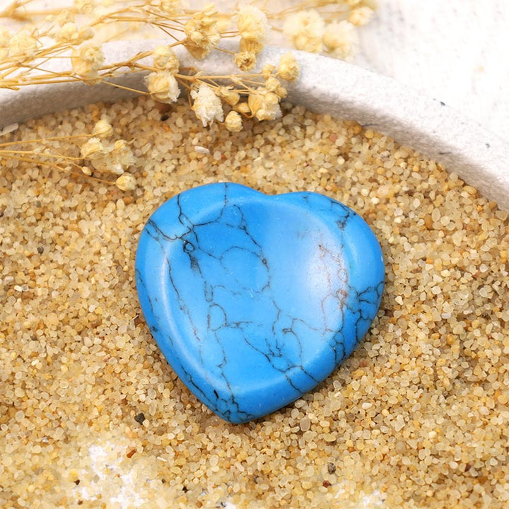 Piedra de preocupación con forma de corazón de turquesa azul de Olivenorma