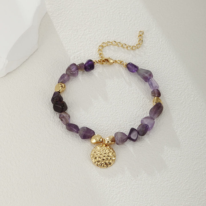 Pulsera de cobre de 18 quilates con piedra natural multicolor irregular de Olivenorma
