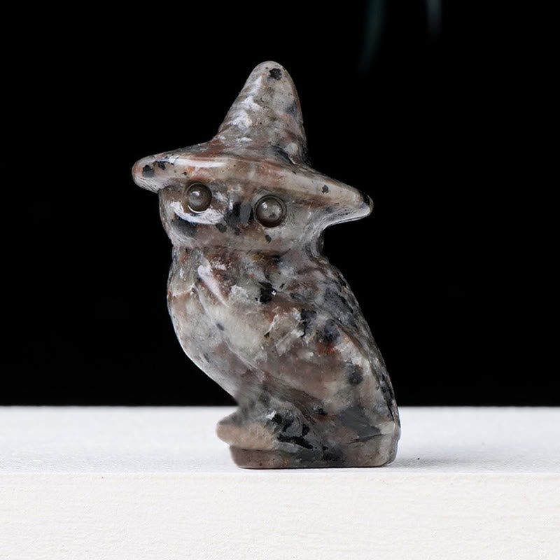 Adorno con piedras preciosas talladas en forma de búho de cristal para Halloween de Olivenorma 