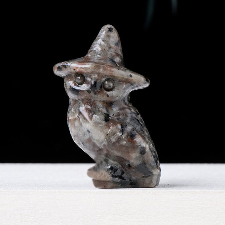 Adorno con piedras preciosas talladas en forma de búho de cristal para Halloween de Olivenorma 