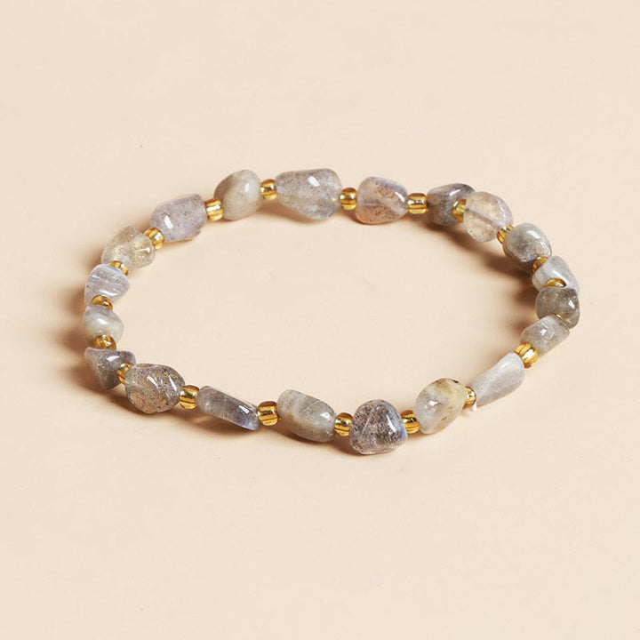 Pulsera de grava de cristal irregular hecha a mano de Olivenorma
