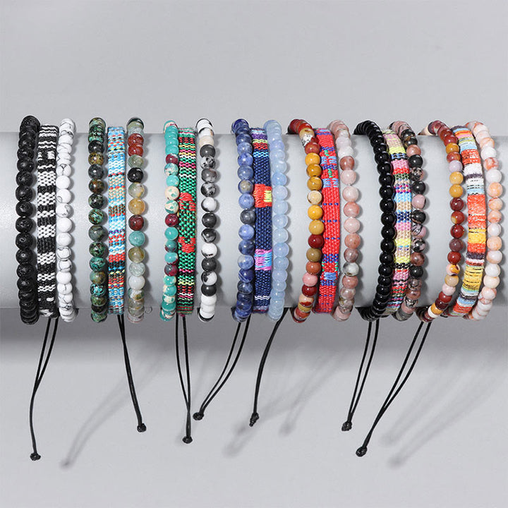 Conjunto de pulseras de cristal turquesa de Bohemia África de Olivenorma
