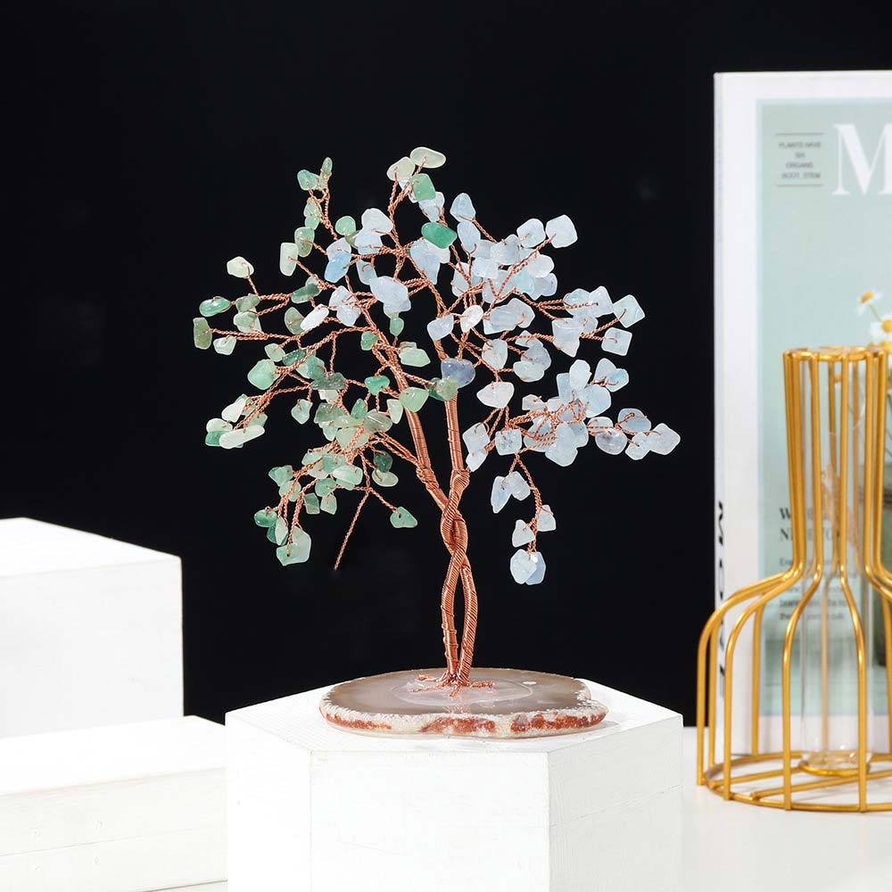 Árbol de Feng Shui con piedra de cristal natural Olivenorma