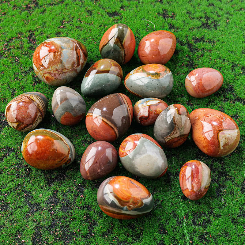 Huevos de cristal de ágata oceánica natural de Olivenorma