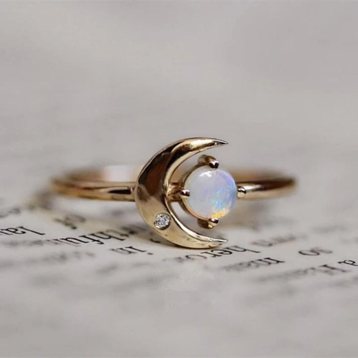Anillo creativo de piedra lunar "Luna de mi vida" de Olivenorma