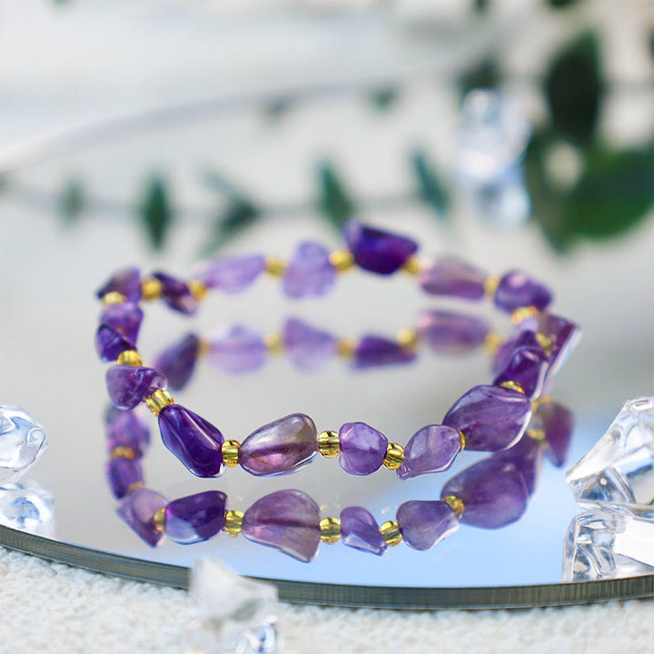 Pulsera de grava de cristal irregular hecha a mano de Olivenorma