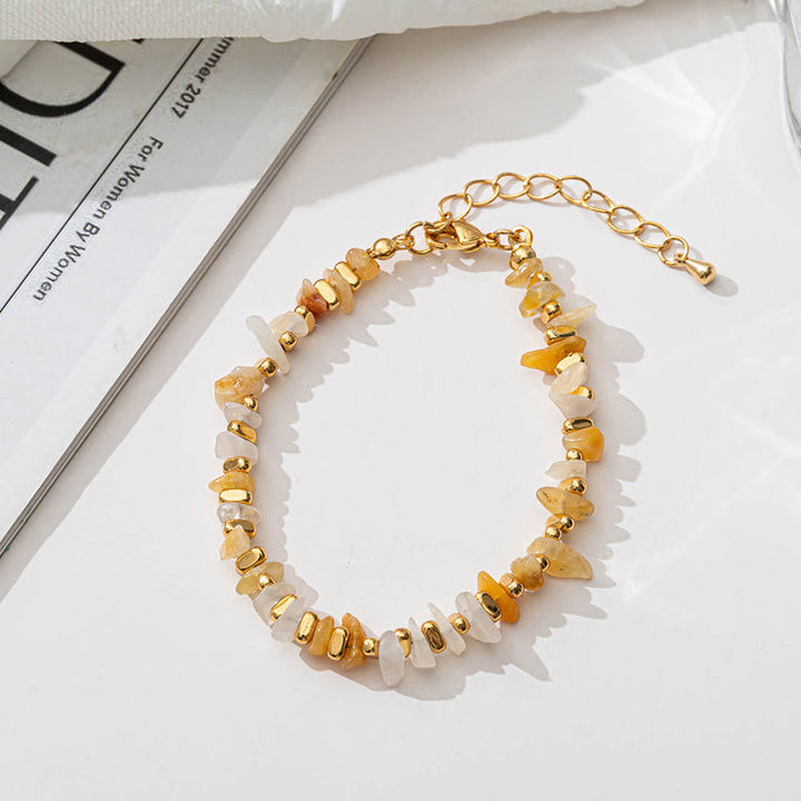 Pulsera con collar y grava de amatista y cuentas de citrino natural de Olivenorma 