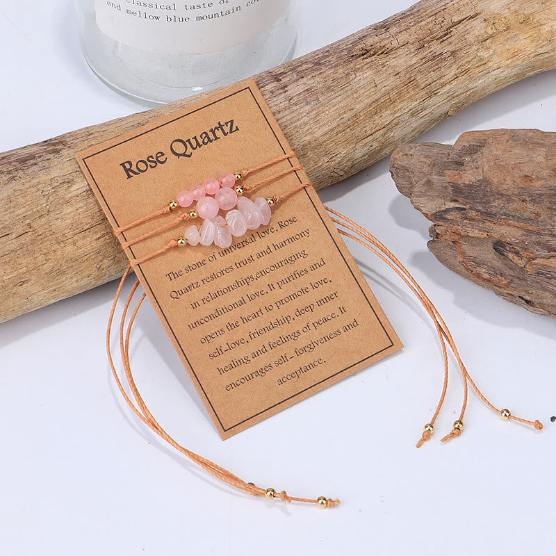 Juego de pulseras trenzadas con cuentas de grava de Olivenorma