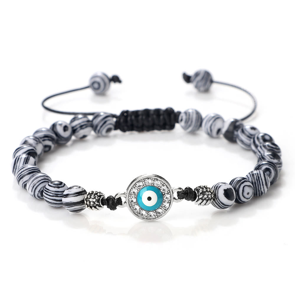 Pulsera de cuentas de circonita de piedra natural de 6 mm de Olivenorma 