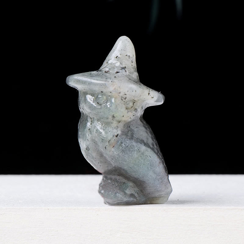 Adorno con piedras preciosas talladas en forma de búho de cristal para Halloween de Olivenorma 