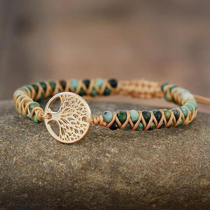 Pulsera de árbol de la vida en turquesa.
