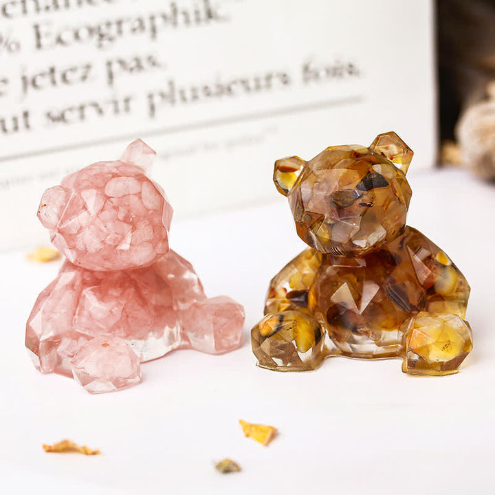 Espejo de Olivenorma con oso sentado y piedras preciosas decorativas