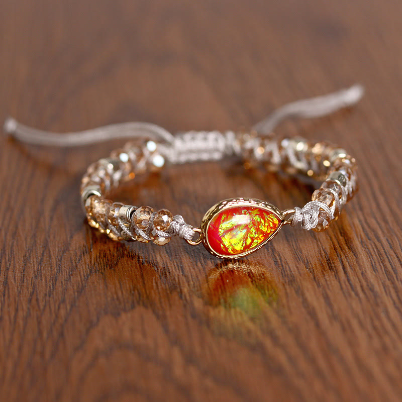 Pulsera trenzada con piedras preciosas de Olivenorma