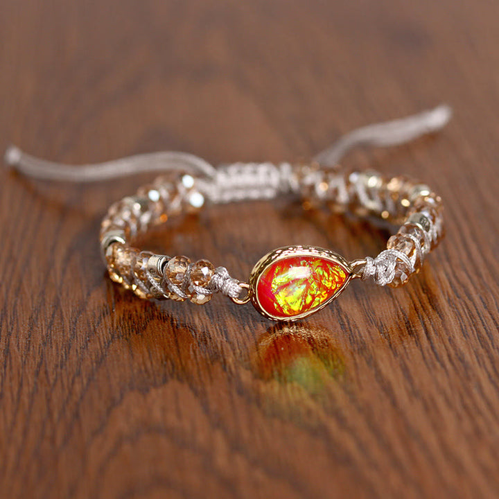 Pulsera trenzada con piedras preciosas de Olivenorma