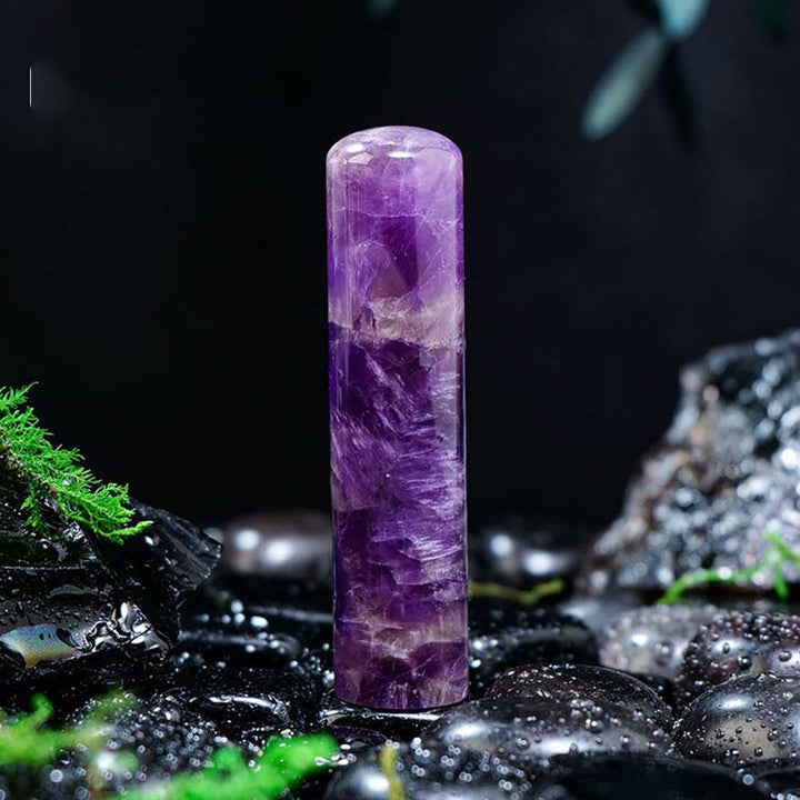 Adorno cilíndrico de cristal de chakra natural de Olivenorma, decoración con piedras preciosas