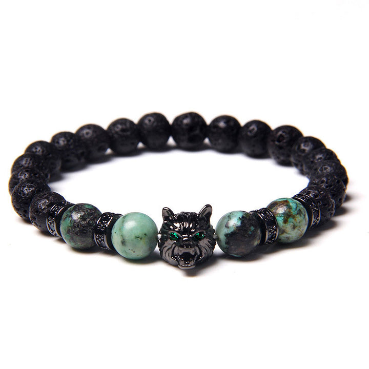 Pulsera de lobo con aventurina verde de Olivenorma 