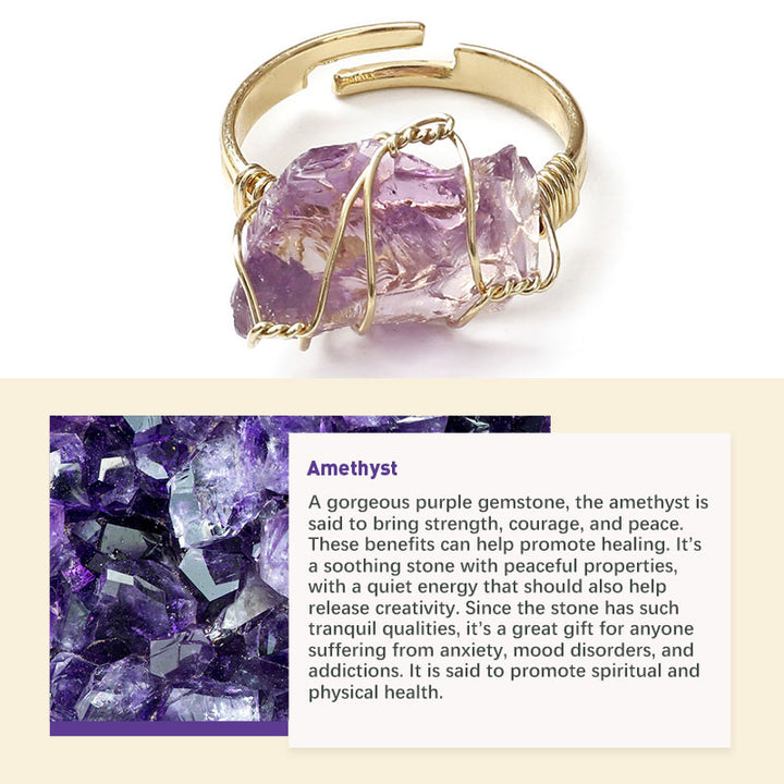 Anillo irregular de cristal natural