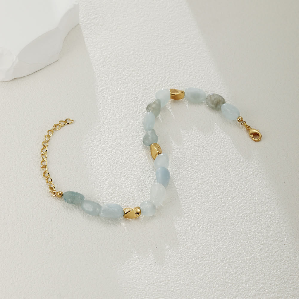 Pulsera de cobre de 18 quilates con piedra natural multicolor irregular de Olivenorma