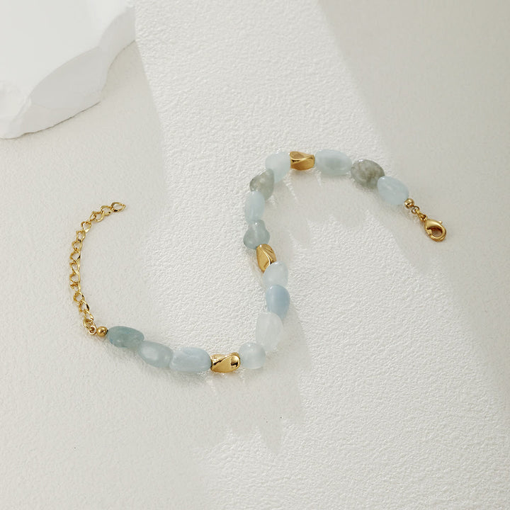 Pulsera de cobre de 18 quilates con piedra natural multicolor irregular de Olivenorma