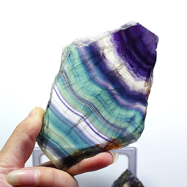 Piedras preciosas de fluorita arcoíris en bruto naturales de Olivenorma para decoración