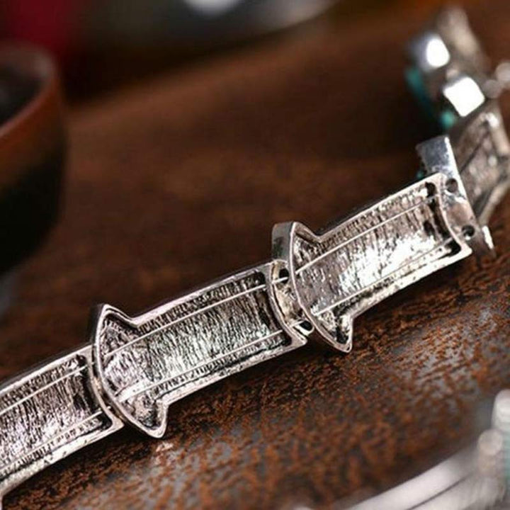 Gargantilla étnica estilo retro turquesa