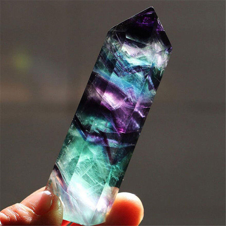 Varitas de cristal Reki de corteza natural de fluorita