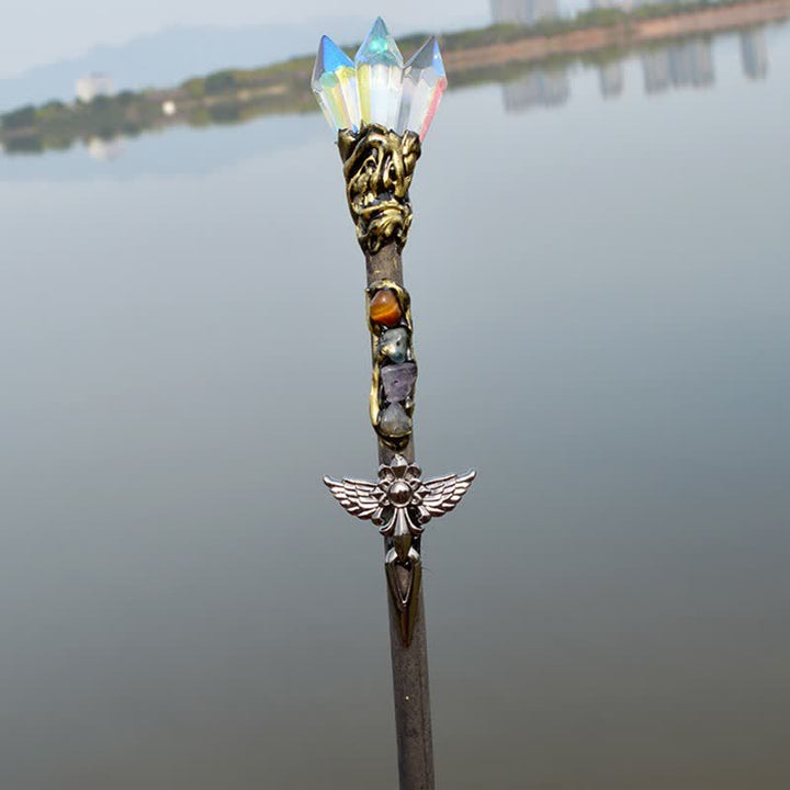 Varitas de cristal de hadas de la luna y el sol de Olivenorma