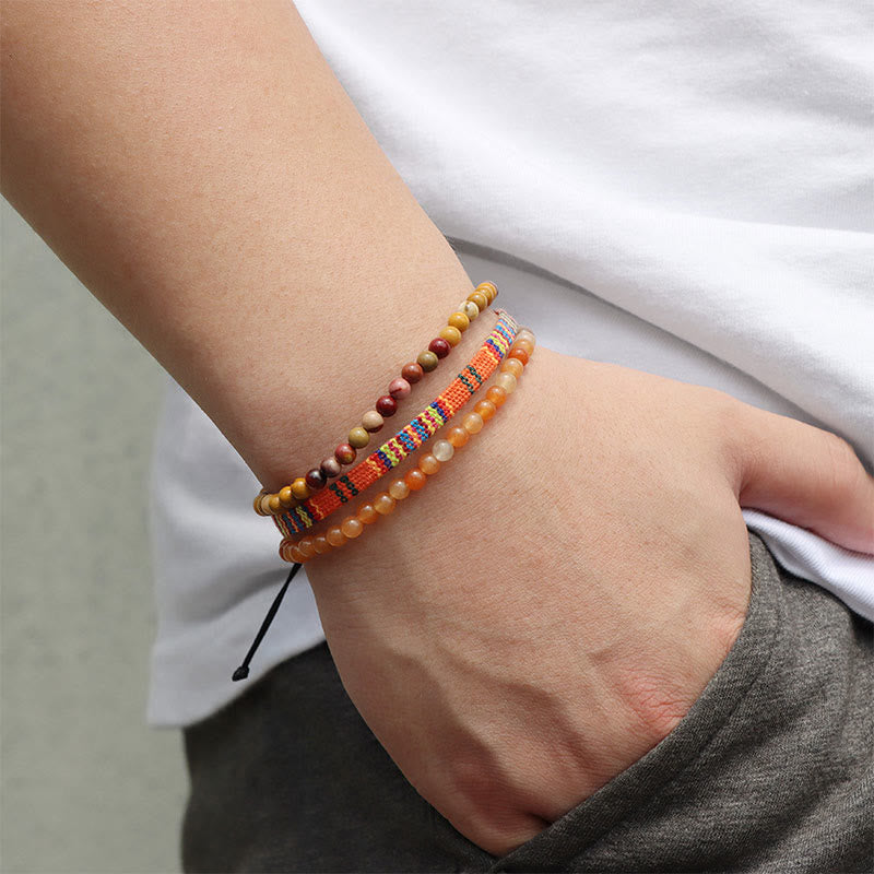 Conjunto de pulseras de cristal turquesa de Bohemia África de Olivenorma