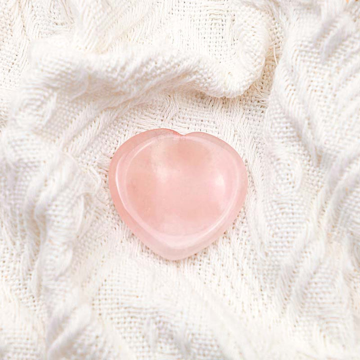 Piedra de preocupación en forma de corazón de cuarzo rosa Olivenorma