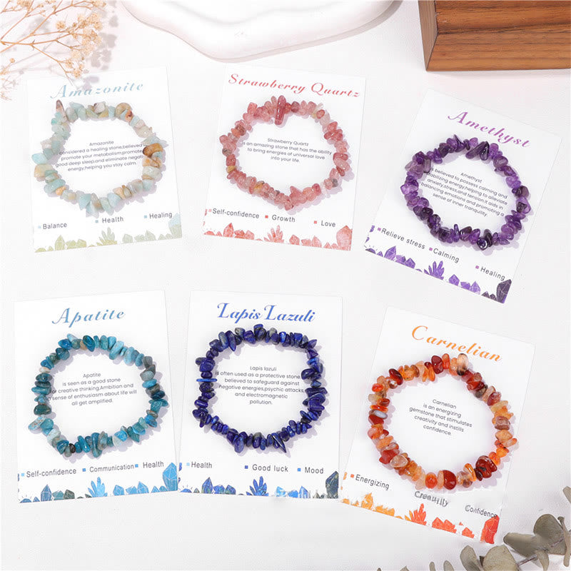 Pulsera de grava irregular natural colorida de Olivenorma 