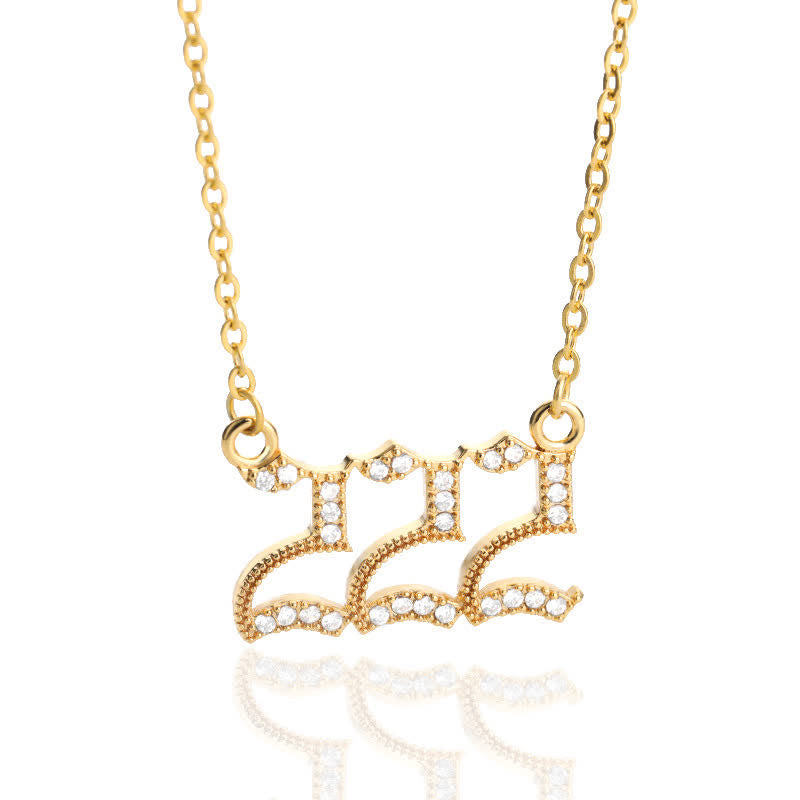 Collar con número de ángel y circonita de Olivenorma
