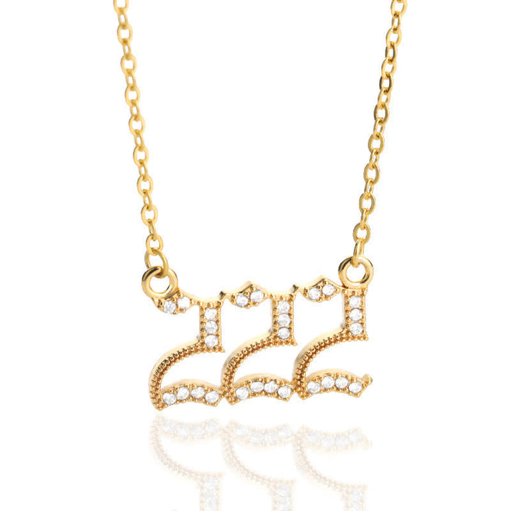 Collar con número de ángel y circonita de Olivenorma