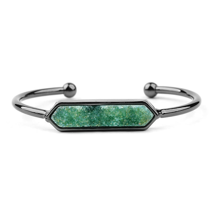 Pulsera de cobre y metal con cristales naturales de Olivenorma
