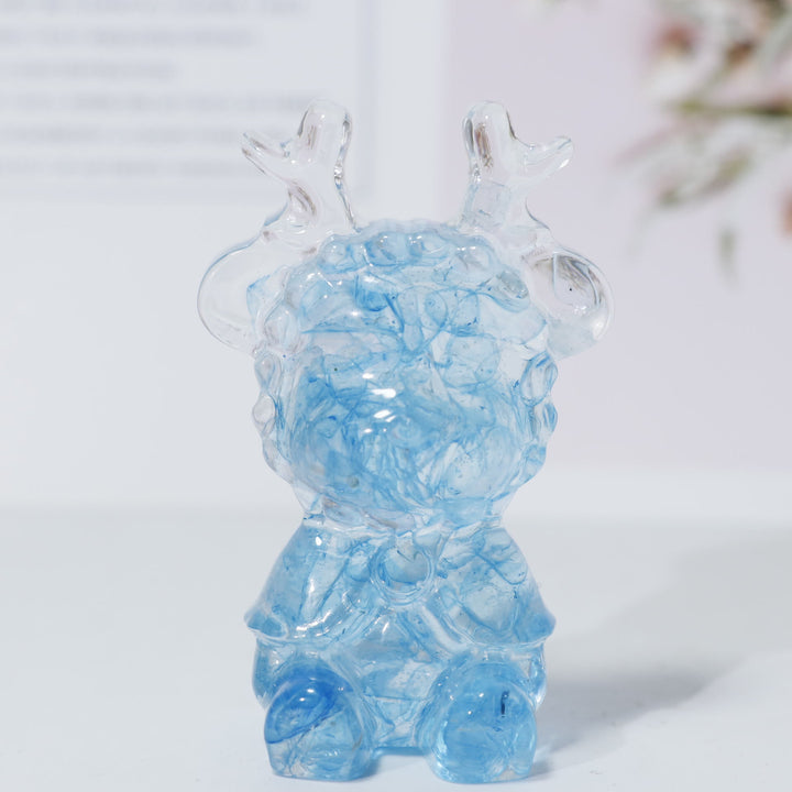 Adorno de alce de cristal natural de Olivenorma, decoración con piedras preciosas
