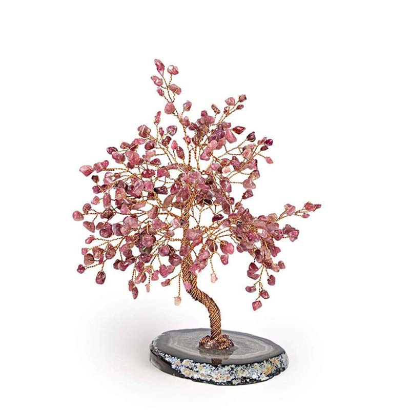 Árbol de Feng Shui de turmalina roja con bendiciones lujosas de Olivenorma
