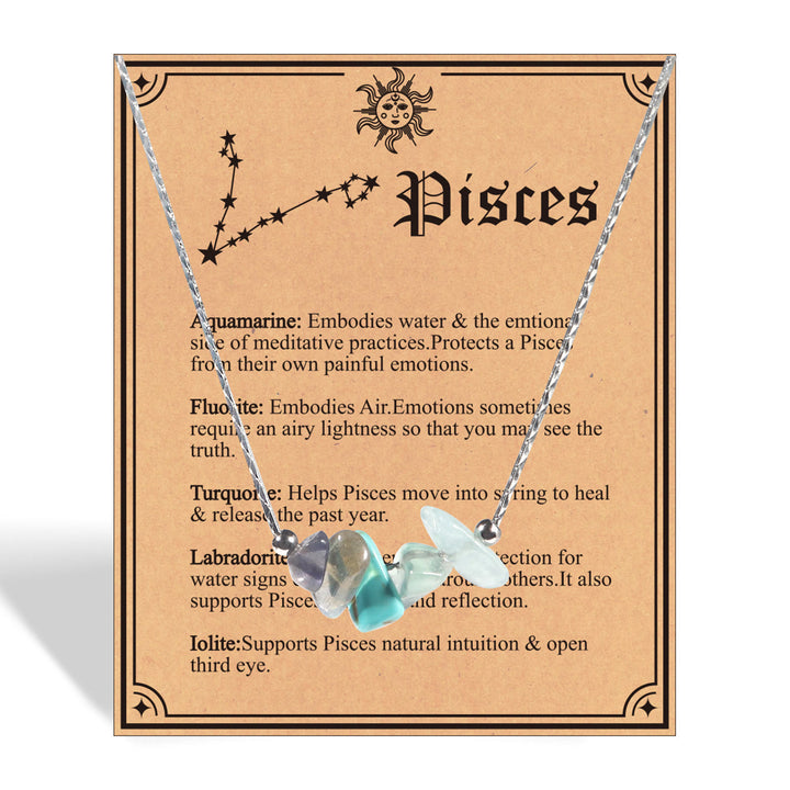 Gargantilla con signo del zodiaco de piedra natural Olivenorma
