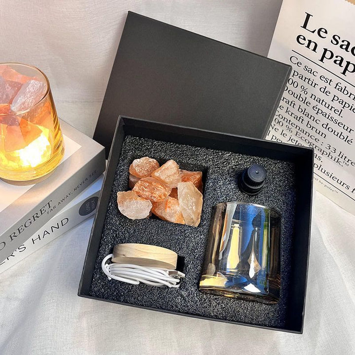 Lámpara de aromaterapia de cristal con difusor sin llama Olivenorma en caja de regalo