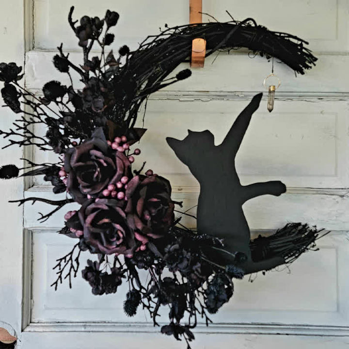 Decoración de pared con luna celestial y gatito de Olivenorma