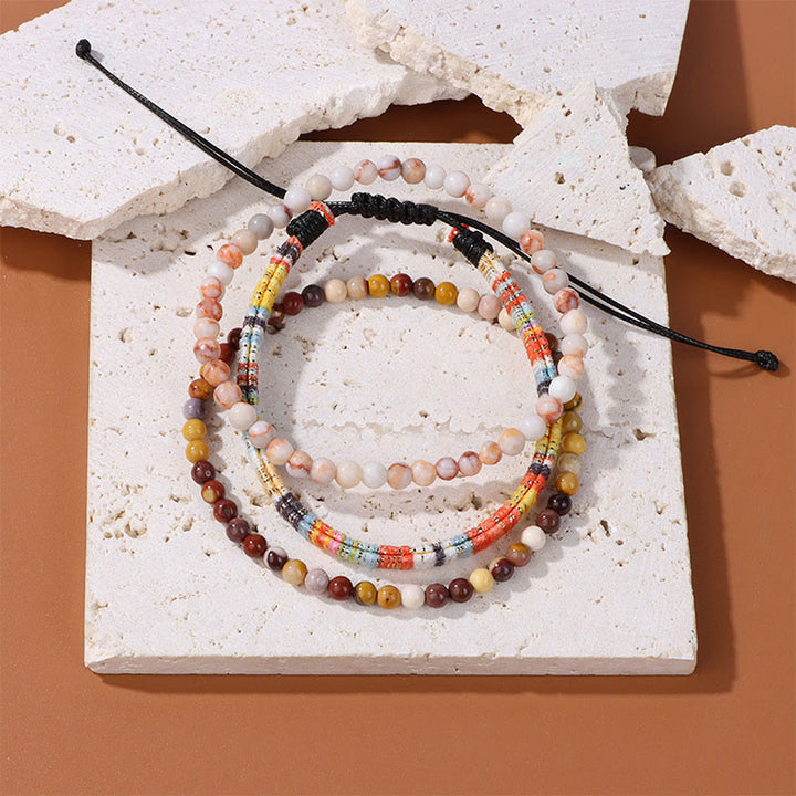 Conjunto de pulseras de cristal turquesa de Bohemia África de Olivenorma
