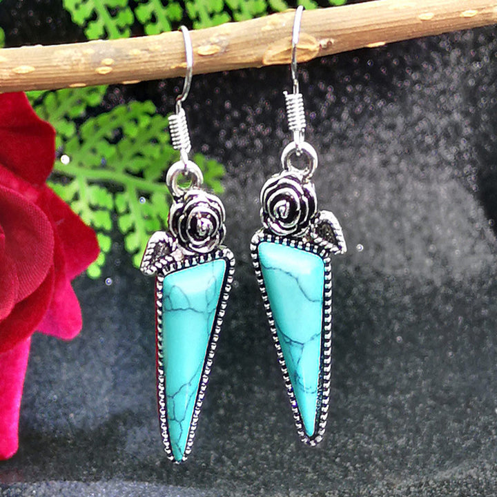 Pendientes de gotas de agua color turquesa 