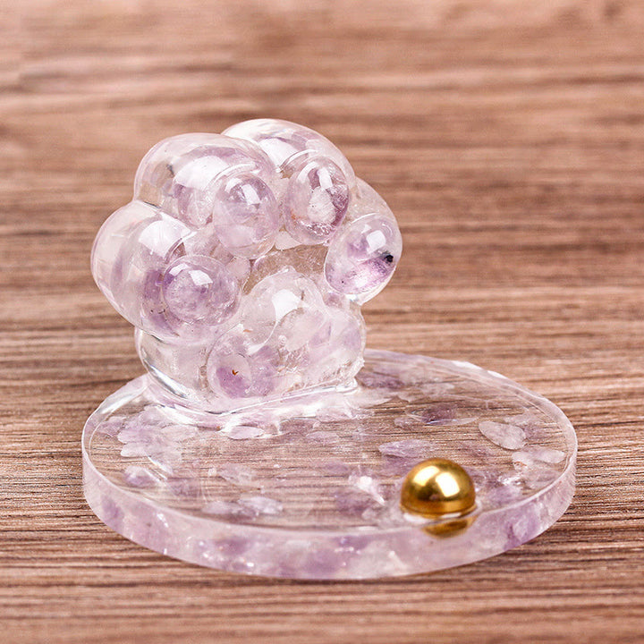 Soporte para teléfono móvil con forma de garra de gato de piedra natural epoxi de Olivenorma